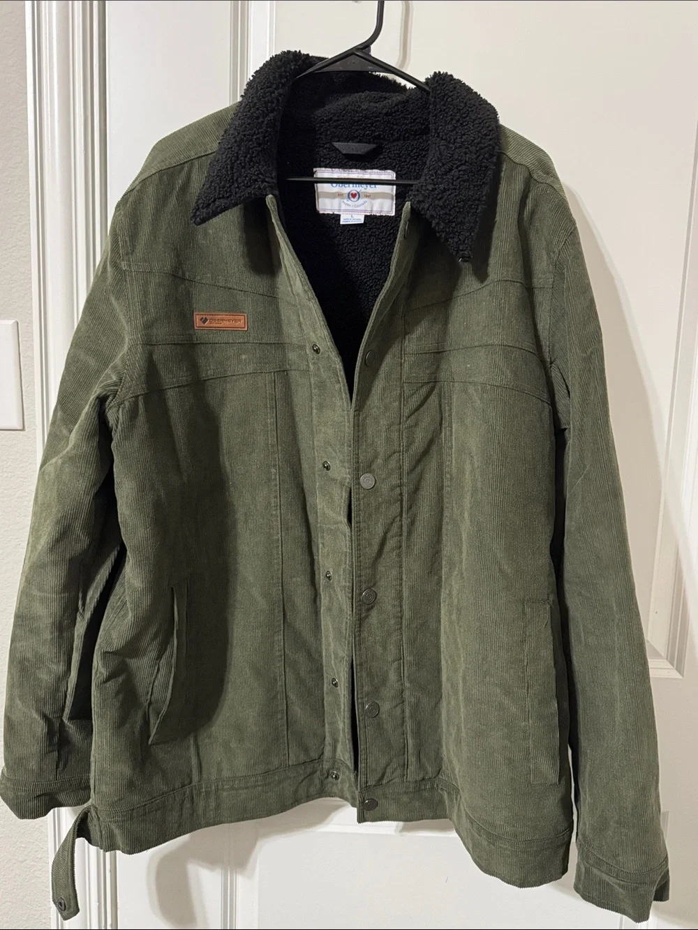 Obermeyer corduroy sherpa lined jacket